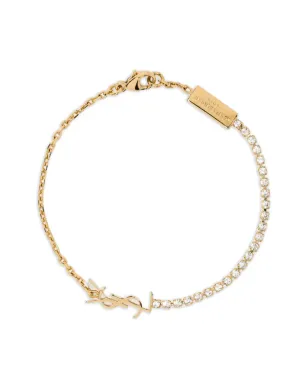 Saint Laurent モノグランヌ クリスタル ブレスレット - ゴールド - サムネイル1