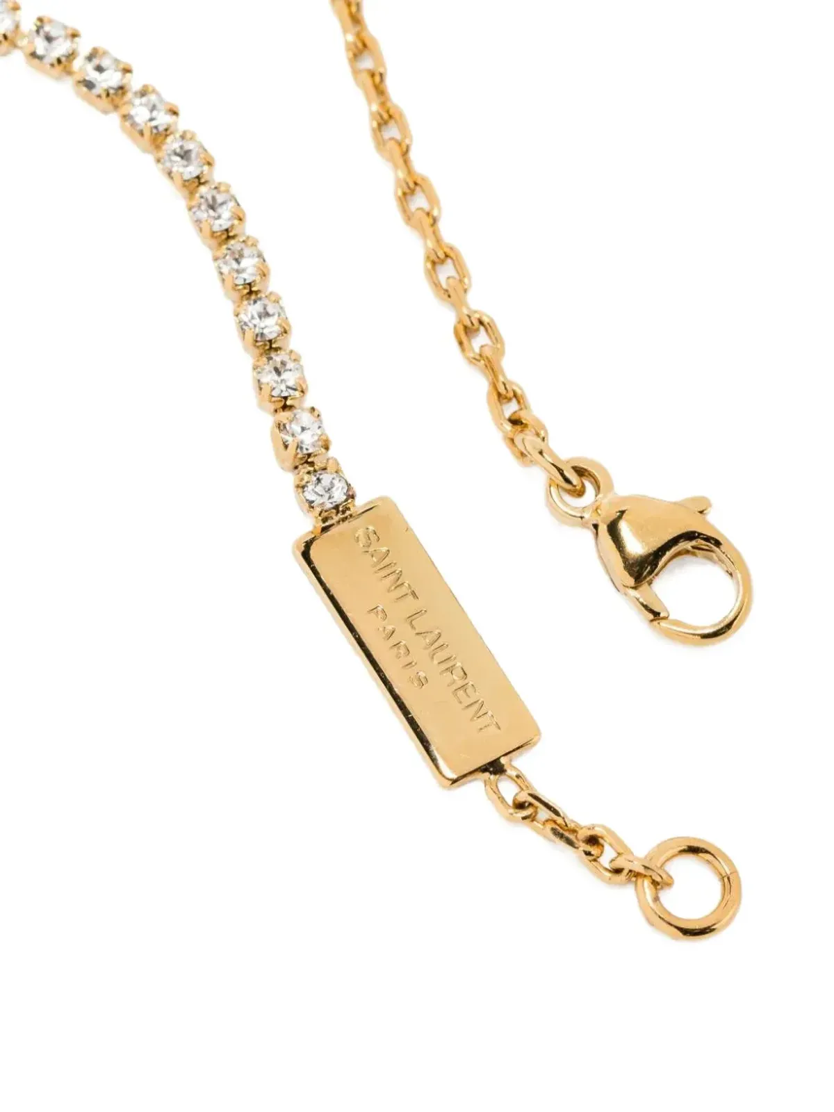 Saint Laurent モノグランヌ クリスタル ブレスレット - ゴールド - 画像3