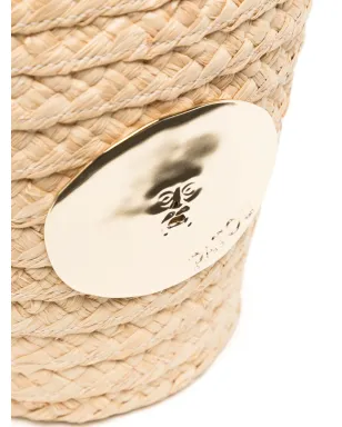 Patou アイコニック ラフィア バケットバッグ - Neutrals - サムネイル4