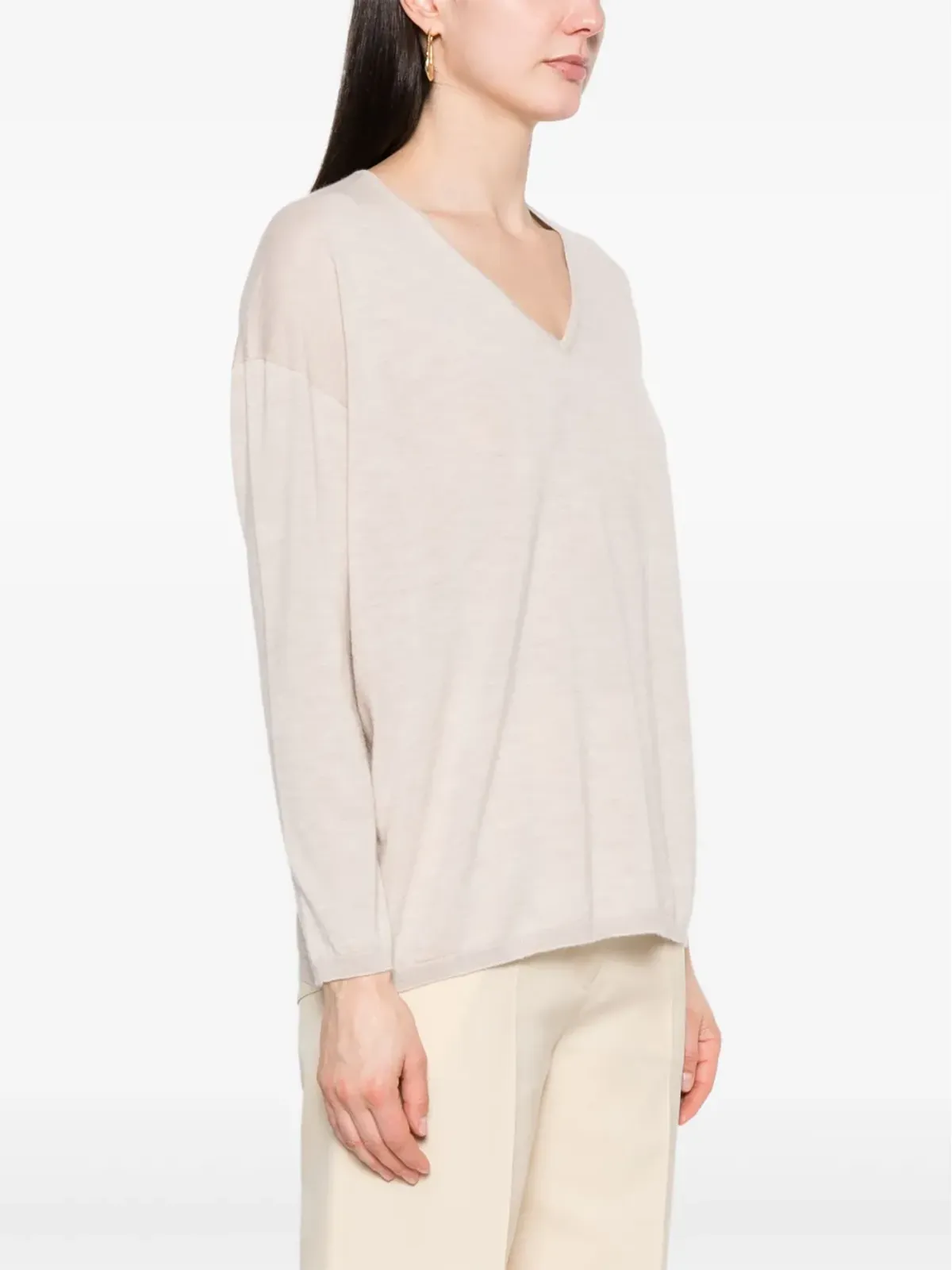 Max Mara Vネック カシミア セーター - 画像3