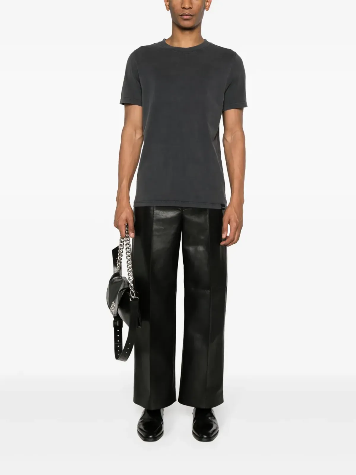 Courrèges クルーネック コットンTシャツ - グレー - 画像2