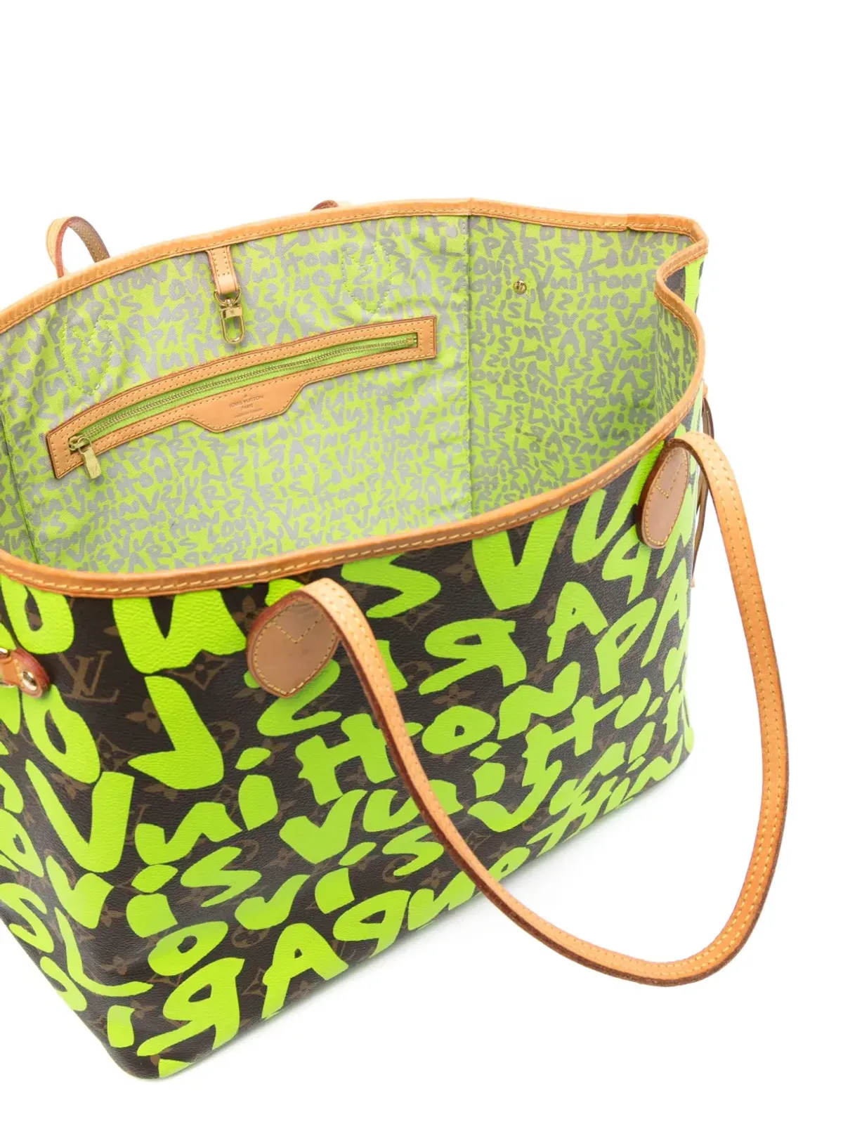 Louis Vuitton ビンテージ 2019年 x Stephen Sprouse グラフィティプリント トートバッグ - グリーン - 画像4