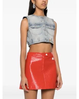 Courrèges マルチフレックス クロップドデニムベスト ブルー - サムネイル3