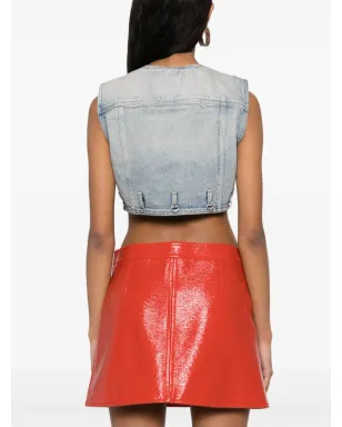 Courrèges マルチフレックス クロップドデニムベスト ブルー - サムネイル4