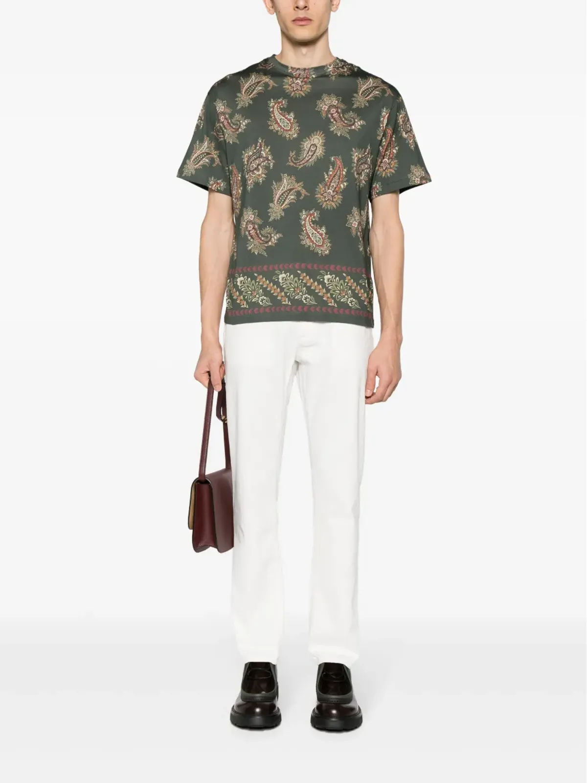 ETRO ペイズリージャカード ストレートジーンズ - ホワイト - 画像2