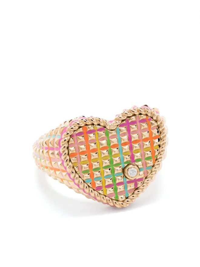 Yvonne Leon Yvonne Léon チェバリエ コワール ピコティ エメール ダイヤモンド サインリングの商品画像