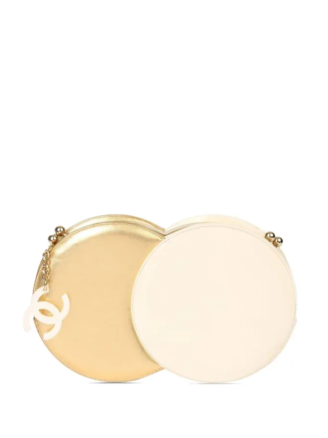 CHANEL Pre-Owned CHANEL ビンテージ 2006 ダブルサークル レザー クラッチバッグ - ホワイトの商品画像