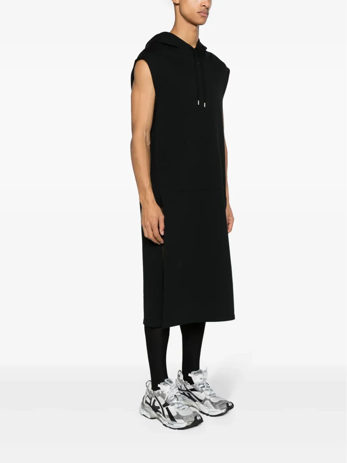 Courrèges ノースリーブのフード付きマキシドレス - ブラック - 画像4