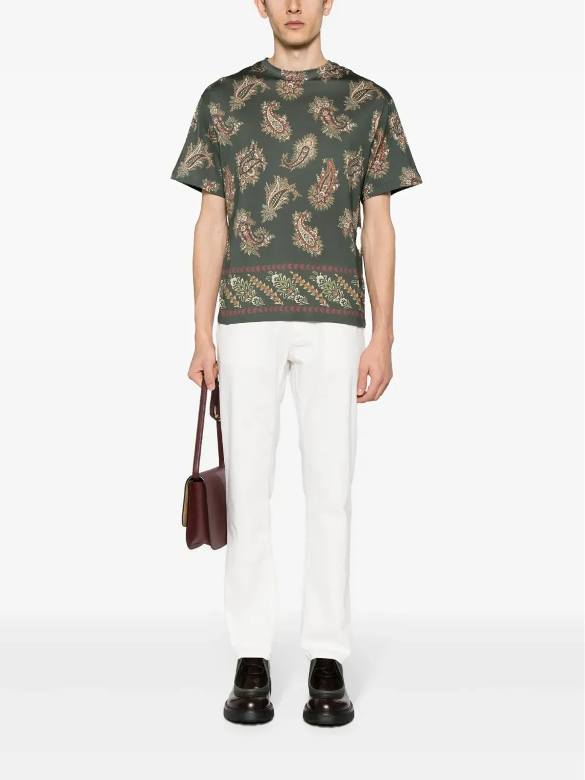 ETRO ペイズリー柄コットンTシャツ - グリーン - 画像2