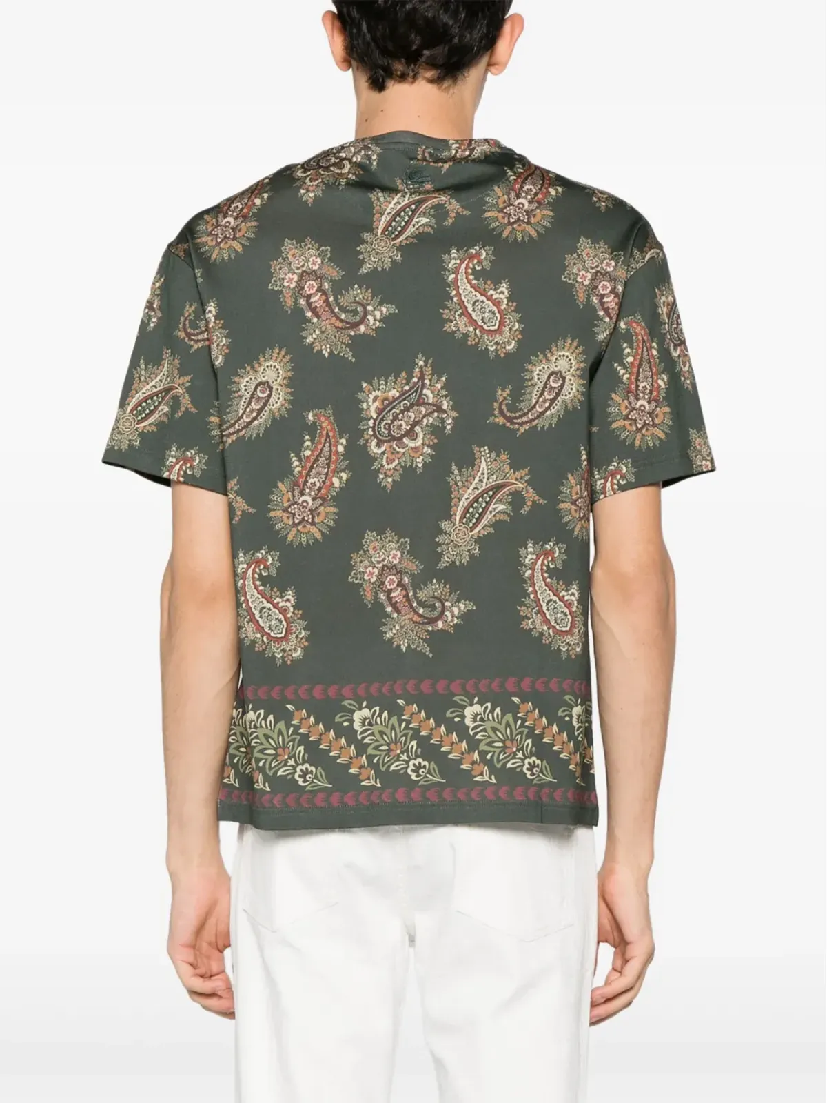 ETRO ペイズリー柄コットンTシャツ - グリーン - 画像4