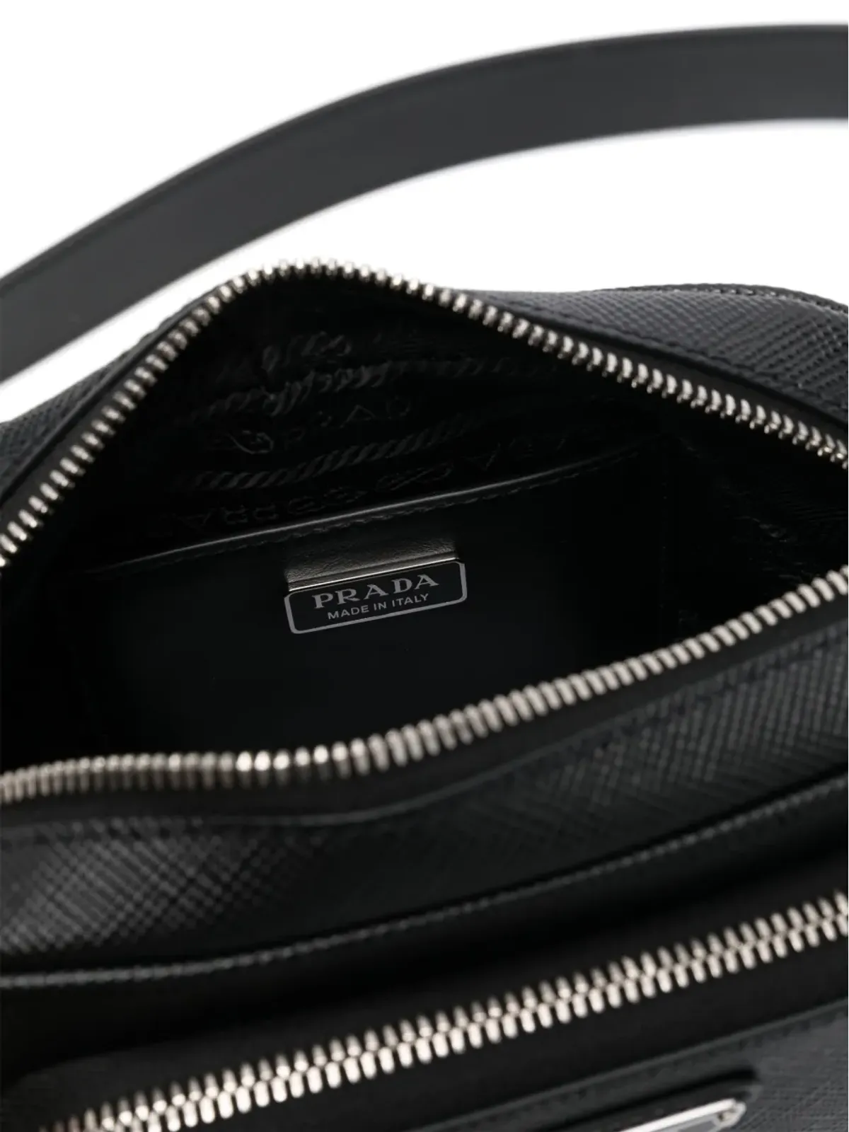 Prada エナメルロゴ メッセンジャーバッグ ブラック - 画像5