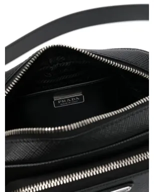 Prada エナメルロゴ メッセンジャーバッグ ブラック - サムネイル5