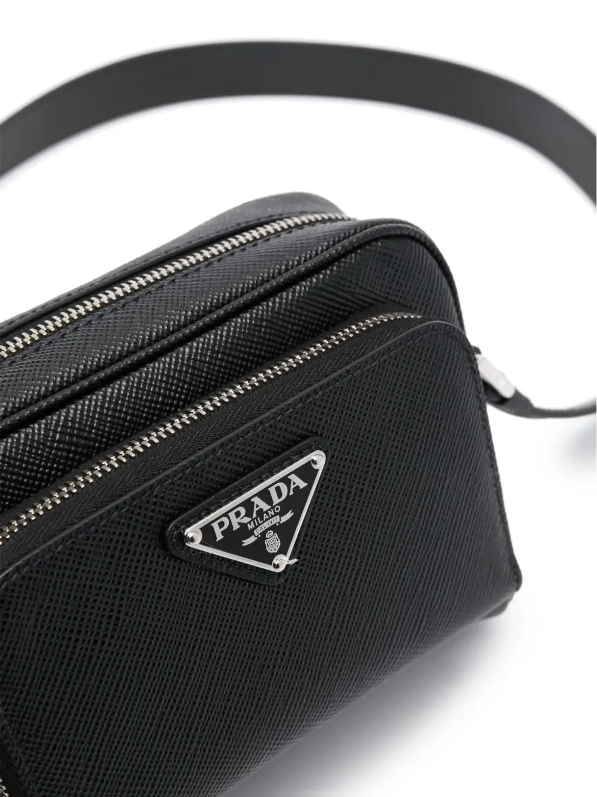 Prada エナメルロゴ メッセンジャーバッグ ブラック - 画像4