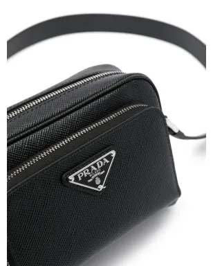 Prada エナメルロゴ メッセンジャーバッグ ブラック - サムネイル4