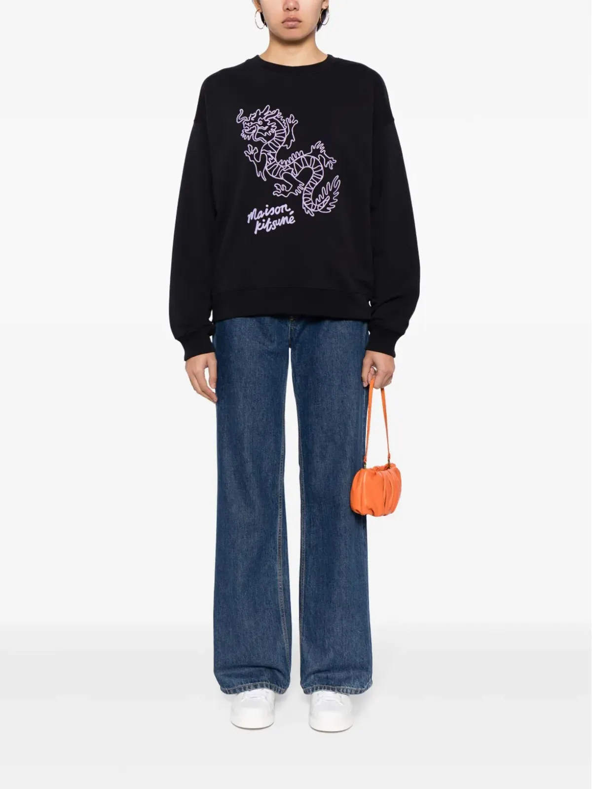 Maison Kitsuné 中国ドラゴン コットン スウェットシャツ - ブラック - 画像2