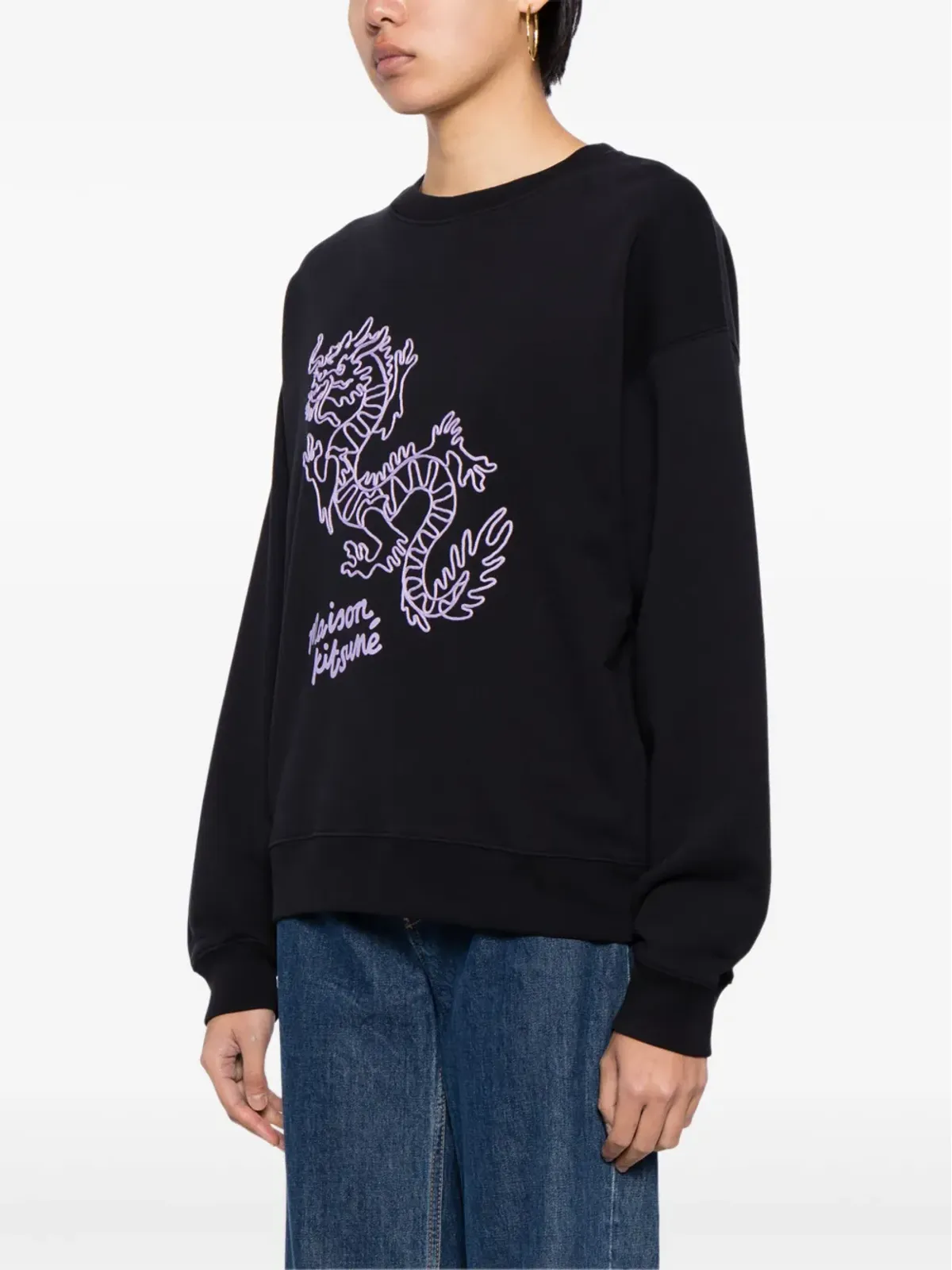 Maison Kitsuné 中国ドラゴン コットン スウェットシャツ - ブラック - 画像3