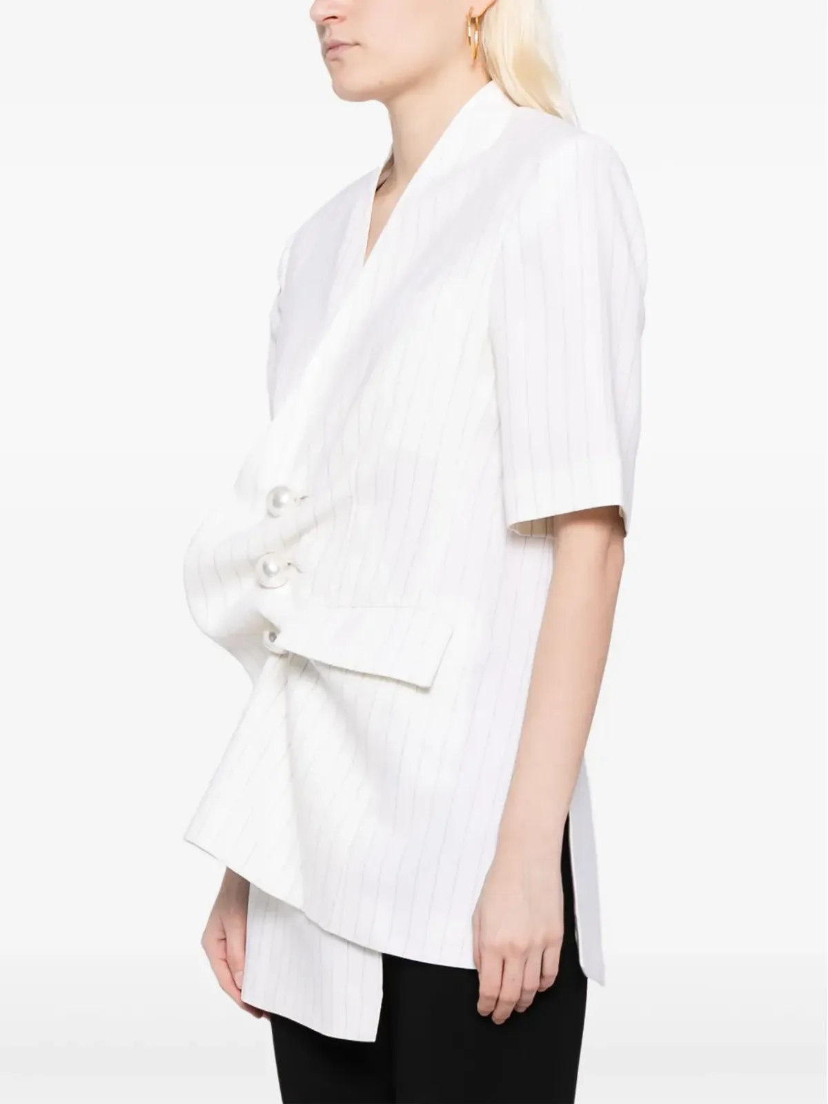 Kimhekim ギャザー入りショートスリーブブレザー - 画像3
