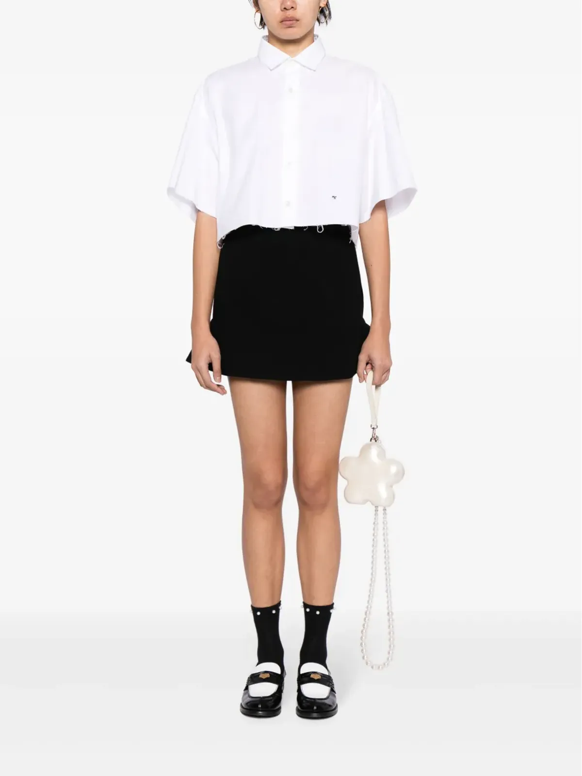 Kimhekim peplum-hem knitted miniskirt - Black - 画像2