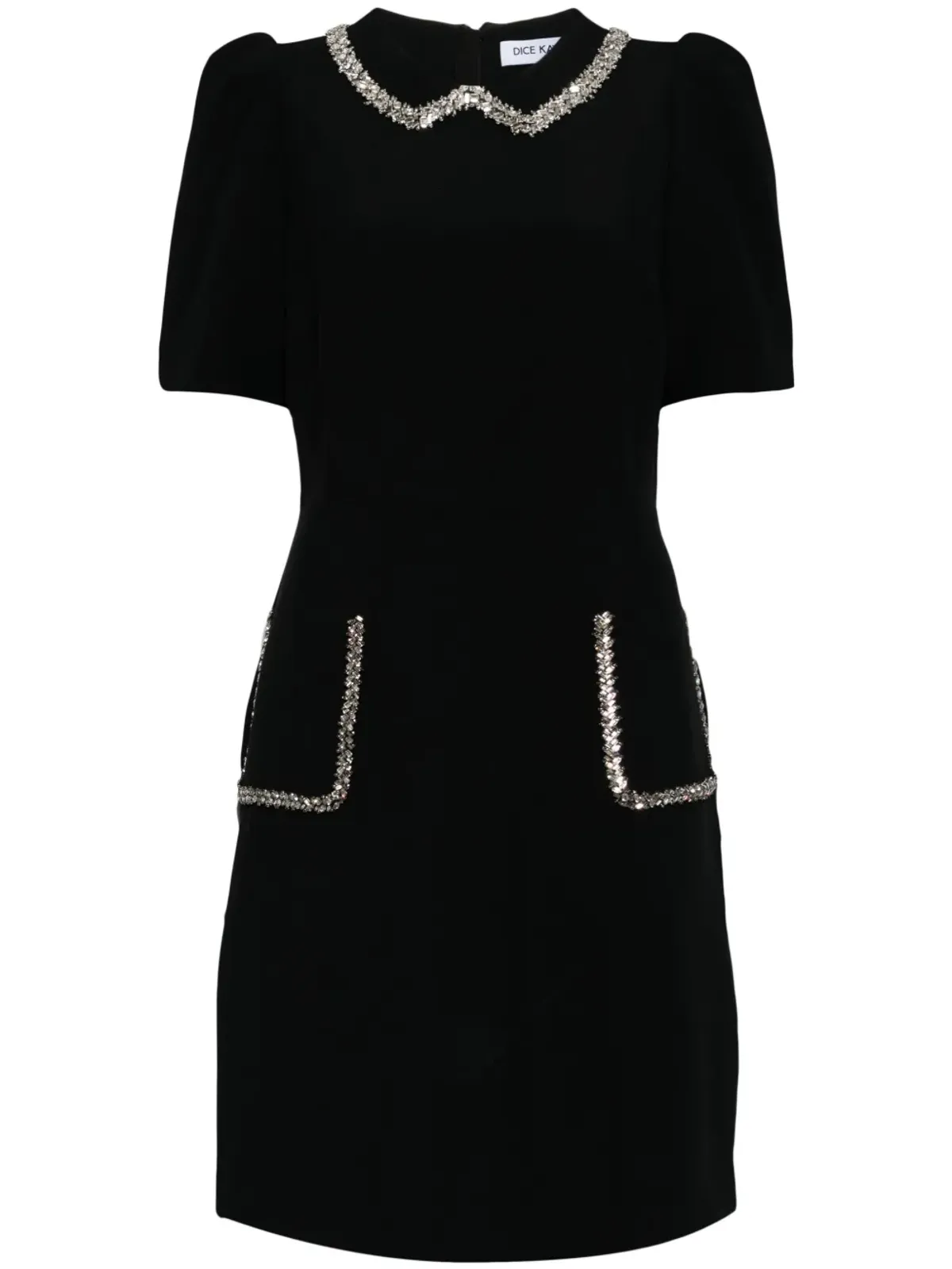 Dice Kayek クリスタル装飾ミニドレス（ブラック） - 画像1