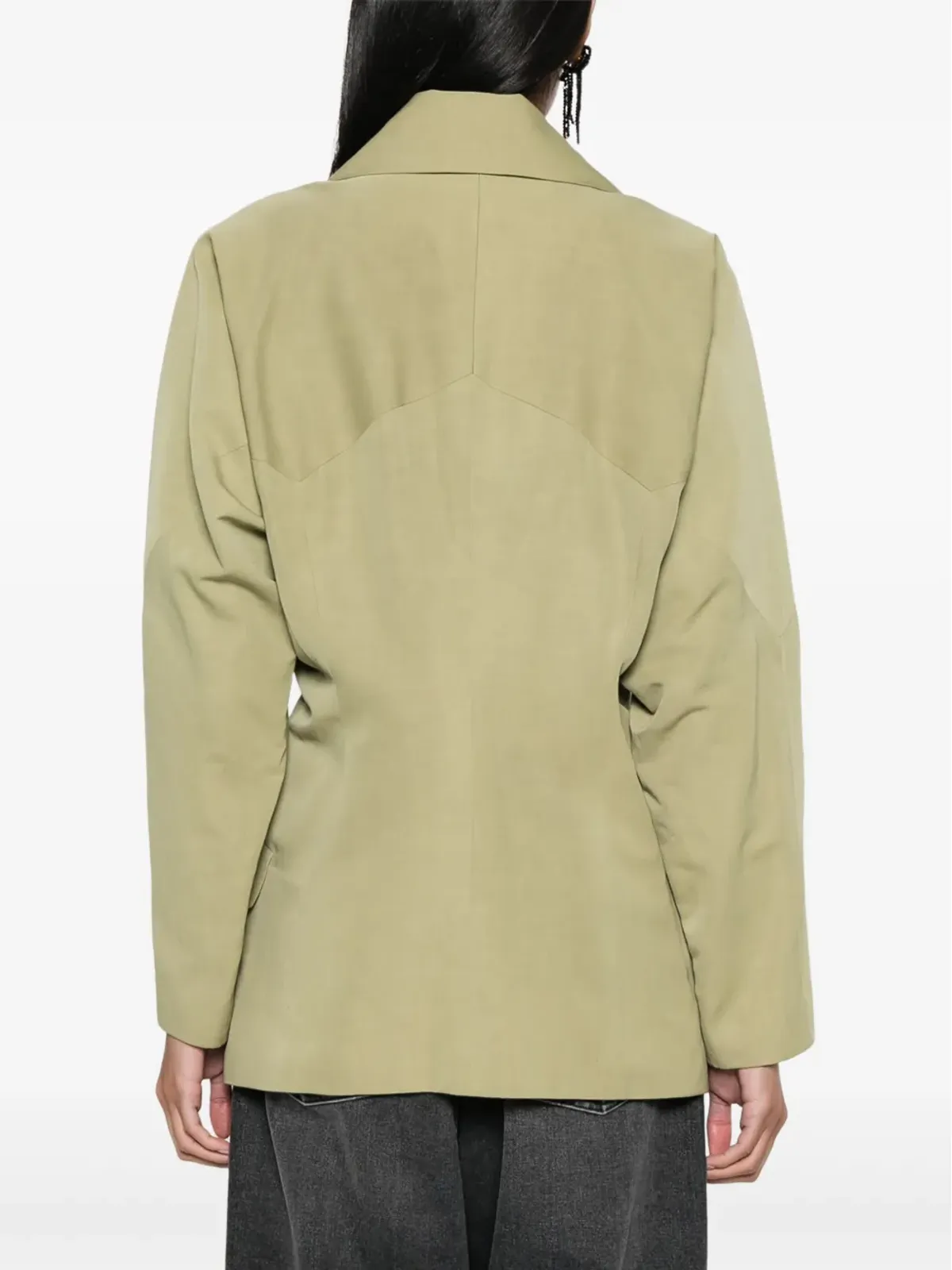Issey Miyake Pre-Owned レイヤードラペル ツイル ブレザー - 画像4