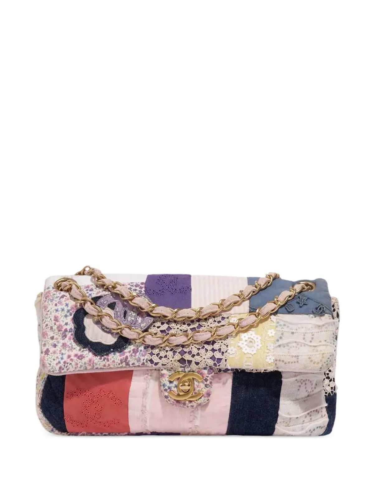 CHANEL ビンテージ 2006年製 小さめ パッチワーク クラシックフラップ ショルダーバッグ - ピンク - 画像1