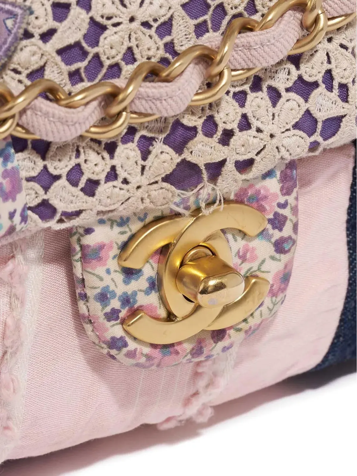 CHANEL ビンテージ 2006年製 小さめ パッチワーク クラシックフラップ ショルダーバッグ - ピンク - 画像5