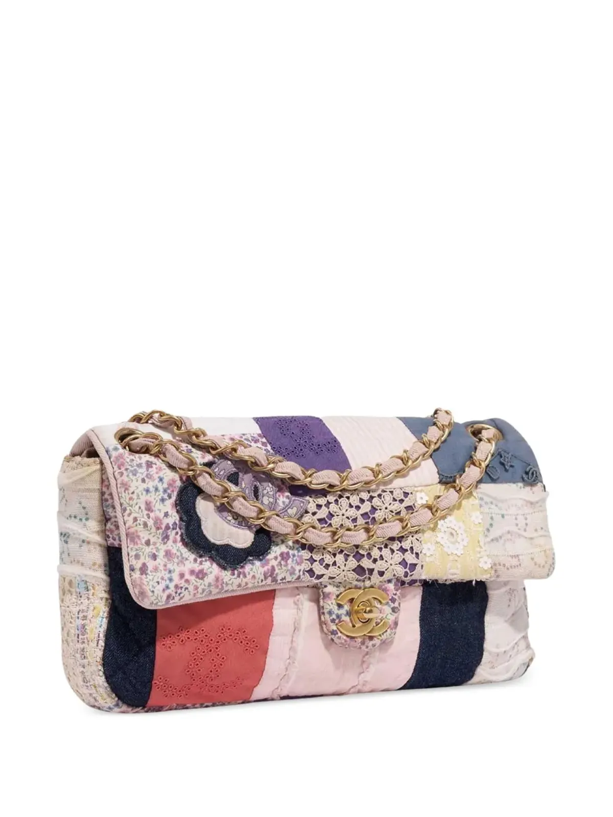 CHANEL ビンテージ 2006年製 小さめ パッチワーク クラシックフラップ ショルダーバッグ - ピンク - 画像3