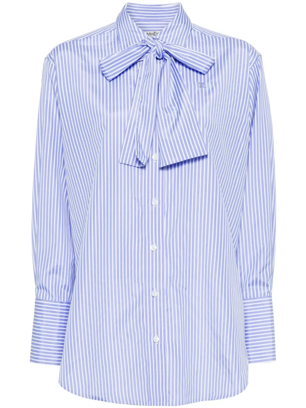 Kimhekim striped pussy-bow shirt - Blue - 画像1