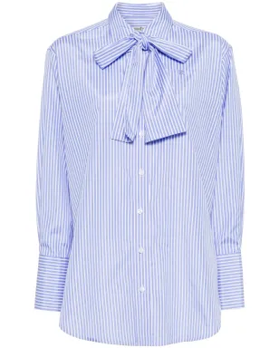 Kimhekim striped pussy-bow shirt - Blue - サムネイル1