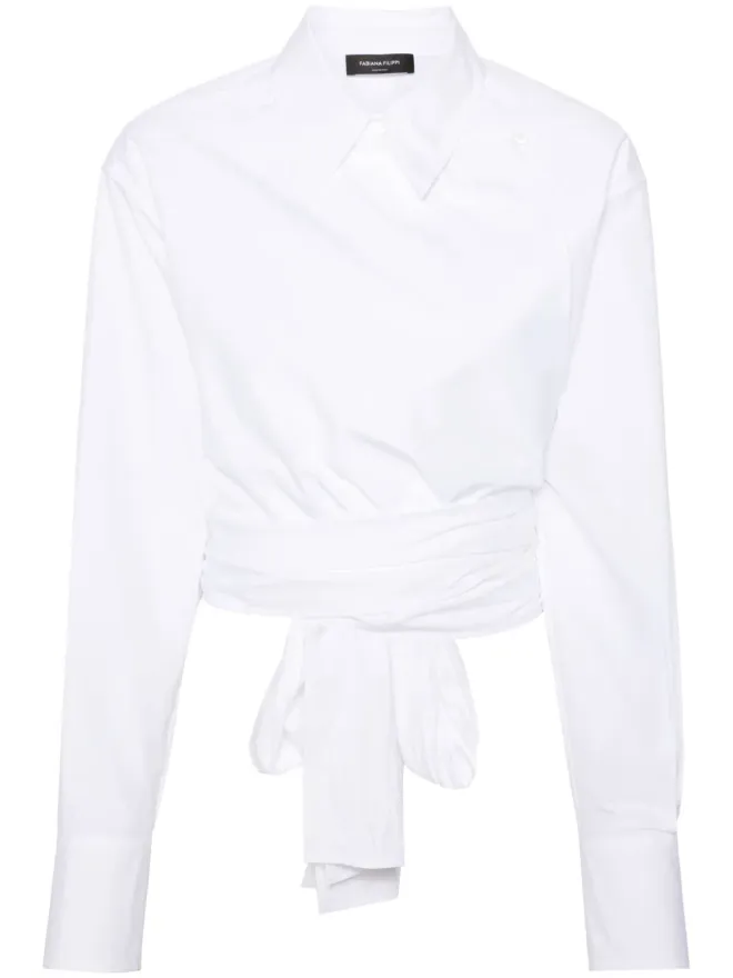 Fabiana Filippi Fabiana Filippi ラップデザインのコットンシャツ - ホワイトの商品画像