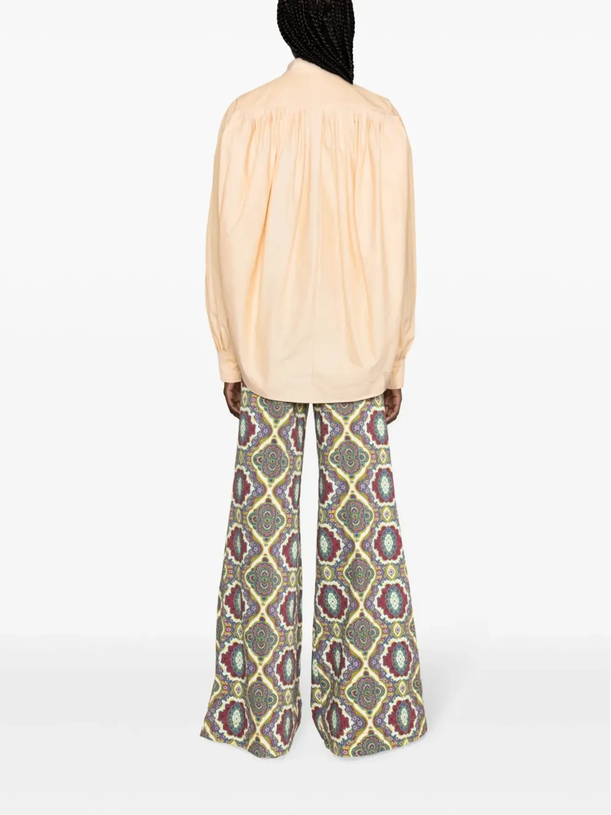 ETRO プリーツ入りコットンシャツ - オレンジ - 画像4
