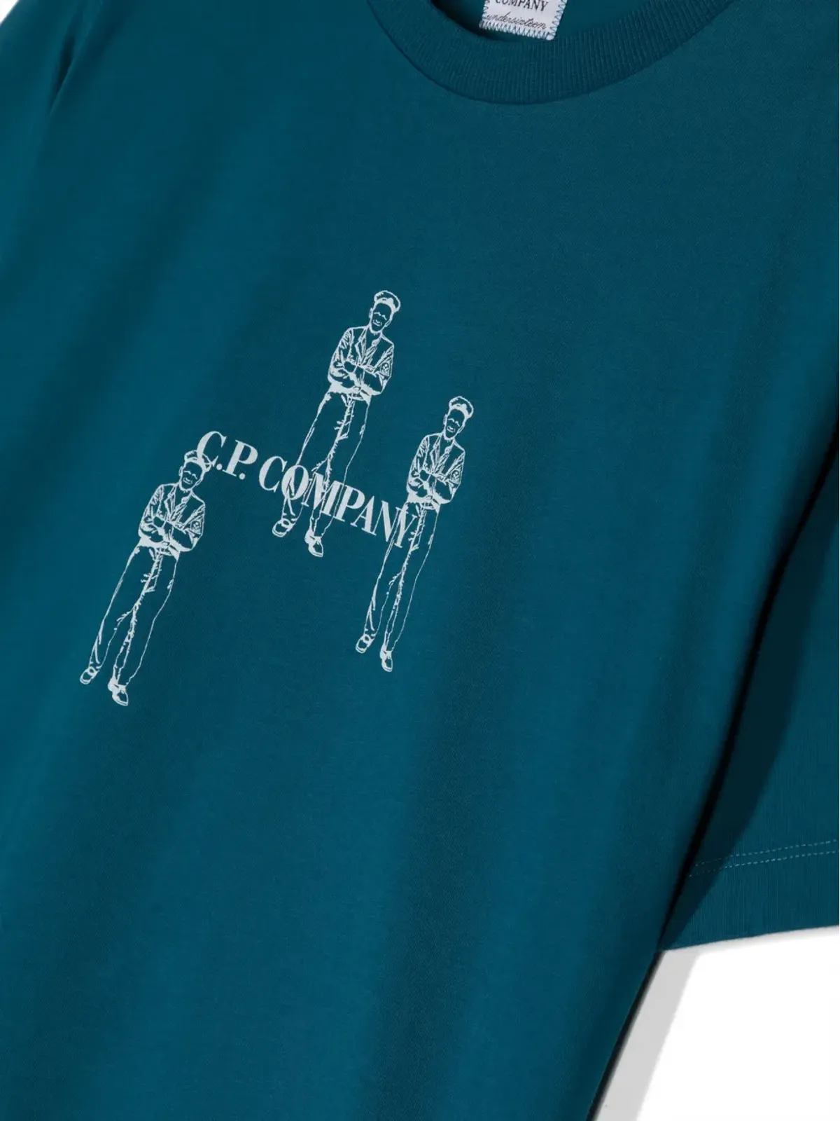 C.P. Company Kids イラストプリント コットン Tシャツ - ブルー - 画像3