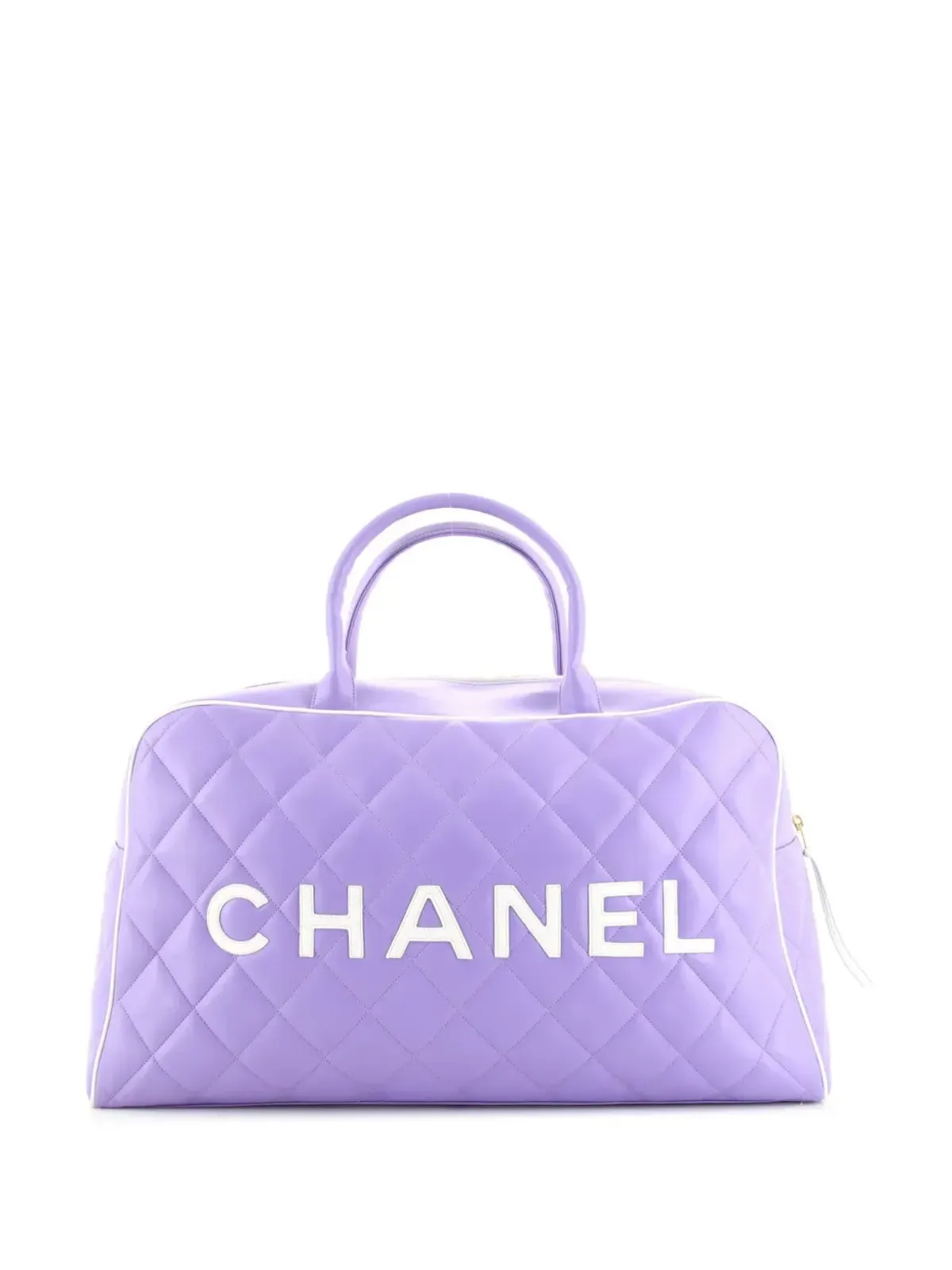 CHANEL ビンテージ 1990年 レザー ダッフルバッグ - パープル - 画像2
