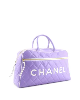 CHANEL ビンテージ 1990年 レザー ダッフルバッグ - パープル - サムネイル3