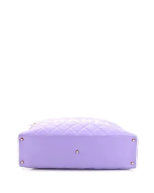 CHANEL ビンテージ 1990年 レザー ダッフルバッグ - パープル - サムネイル4