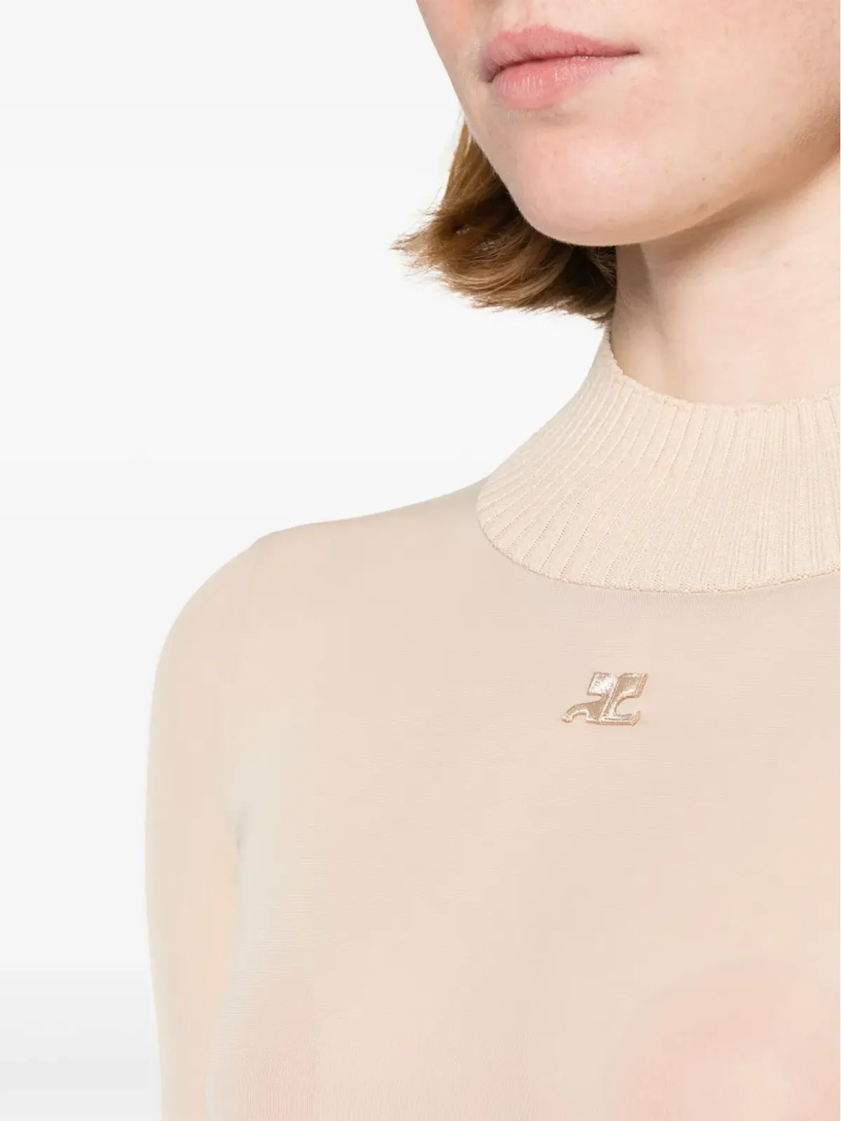 Courrèges Reedition メッシュトップ - ニュートラルカラー - 画像5