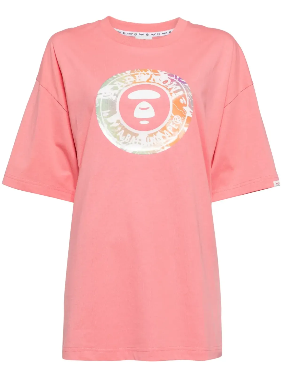 A BATHING APE® グラフィックプリント コットンTシャツ ピンク - 画像1