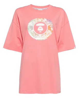 A BATHING APE® グラフィックプリント コットンTシャツ ピンク - サムネイル1