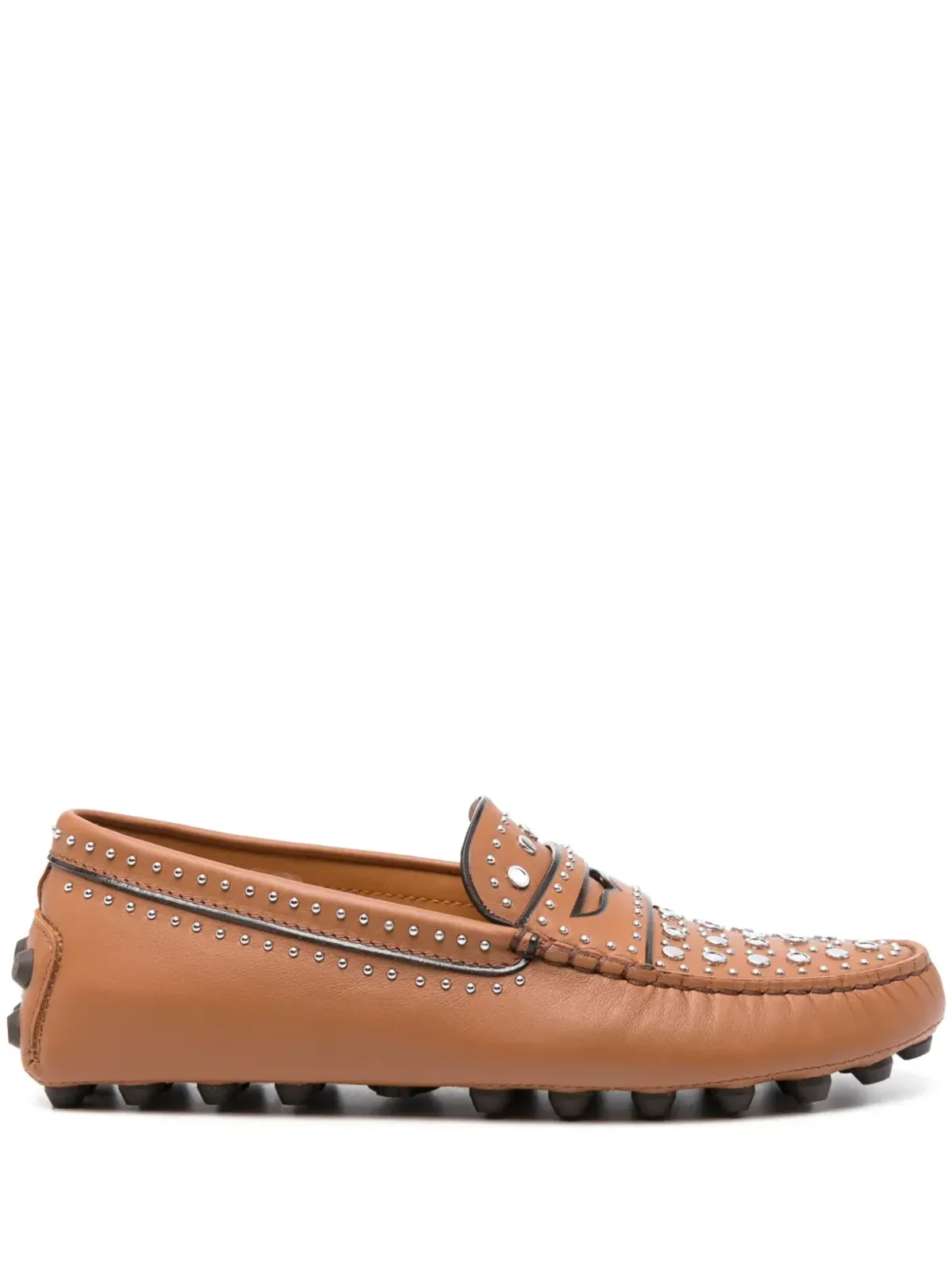 Tod's スタッズ装飾ローファー - ブラウン - 画像1