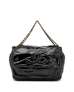 CHANEL ビンテージ 2006 ジャンボ CCステッチ フラップ チェーンショルダーバッグ - ブラック - サムネイル1
