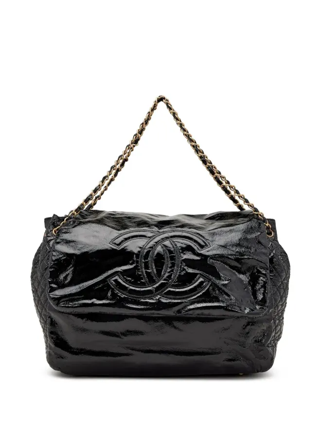 CHANEL Pre-Owned CHANEL ビンテージ 2006 ジャンボ CCステッチ フラップ チェーンショルダーバッグ - ブラックの商品画像