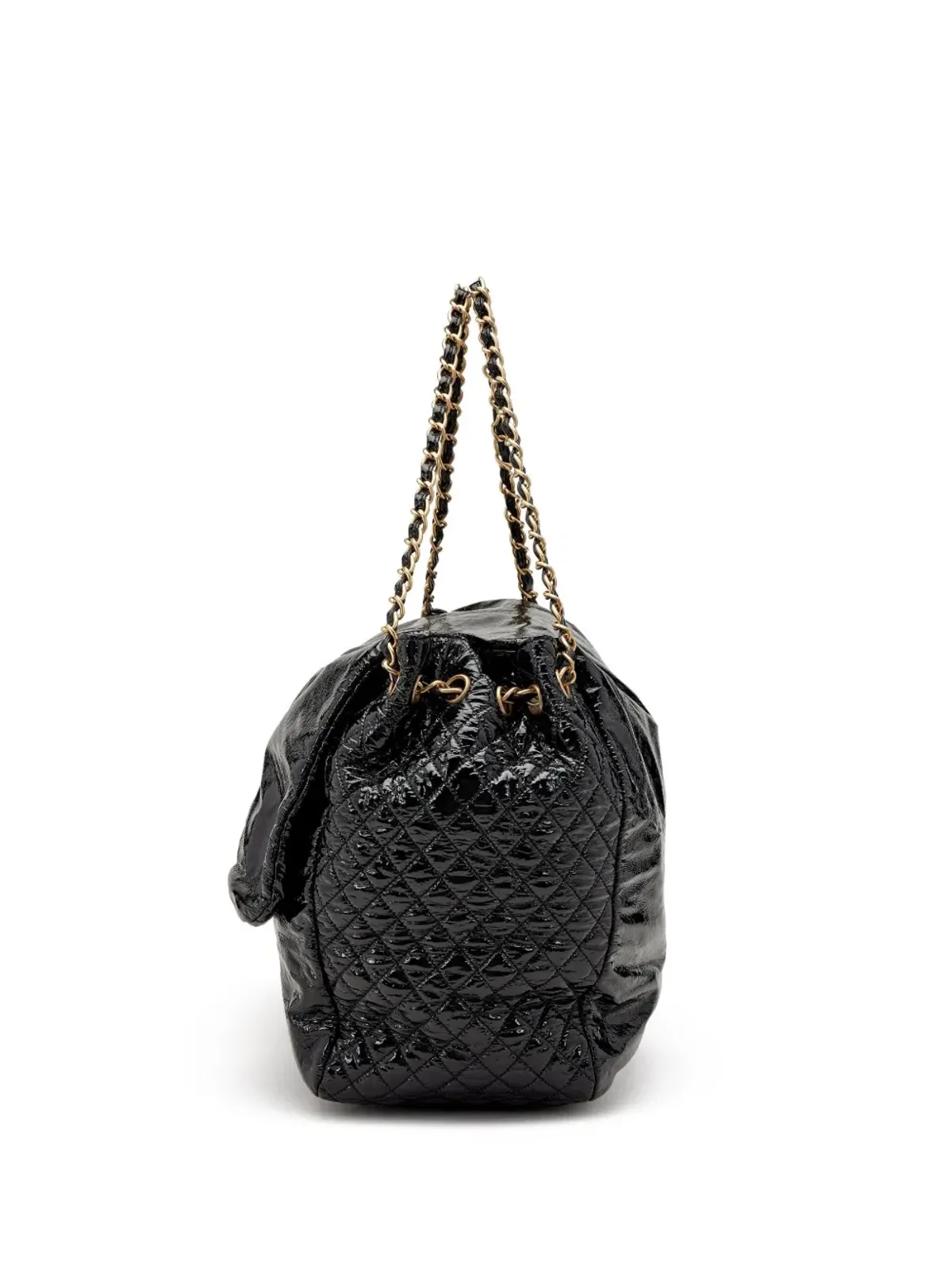 CHANEL ビンテージ 2006 ジャンボ CCステッチ フラップ チェーンショルダーバッグ - ブラック - 画像5
