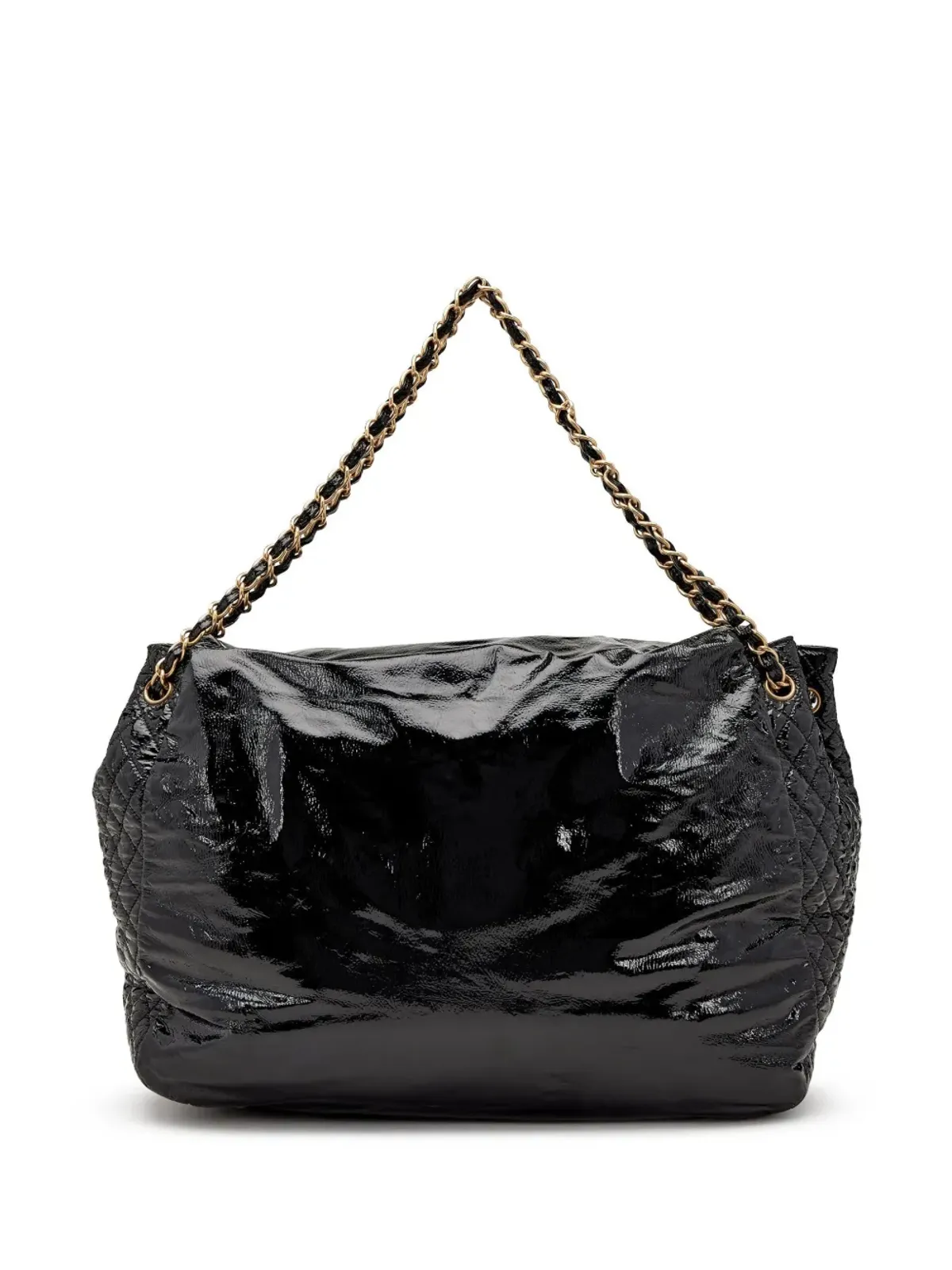 CHANEL ビンテージ 2006 ジャンボ CCステッチ フラップ チェーンショルダーバッグ - ブラック - 画像2