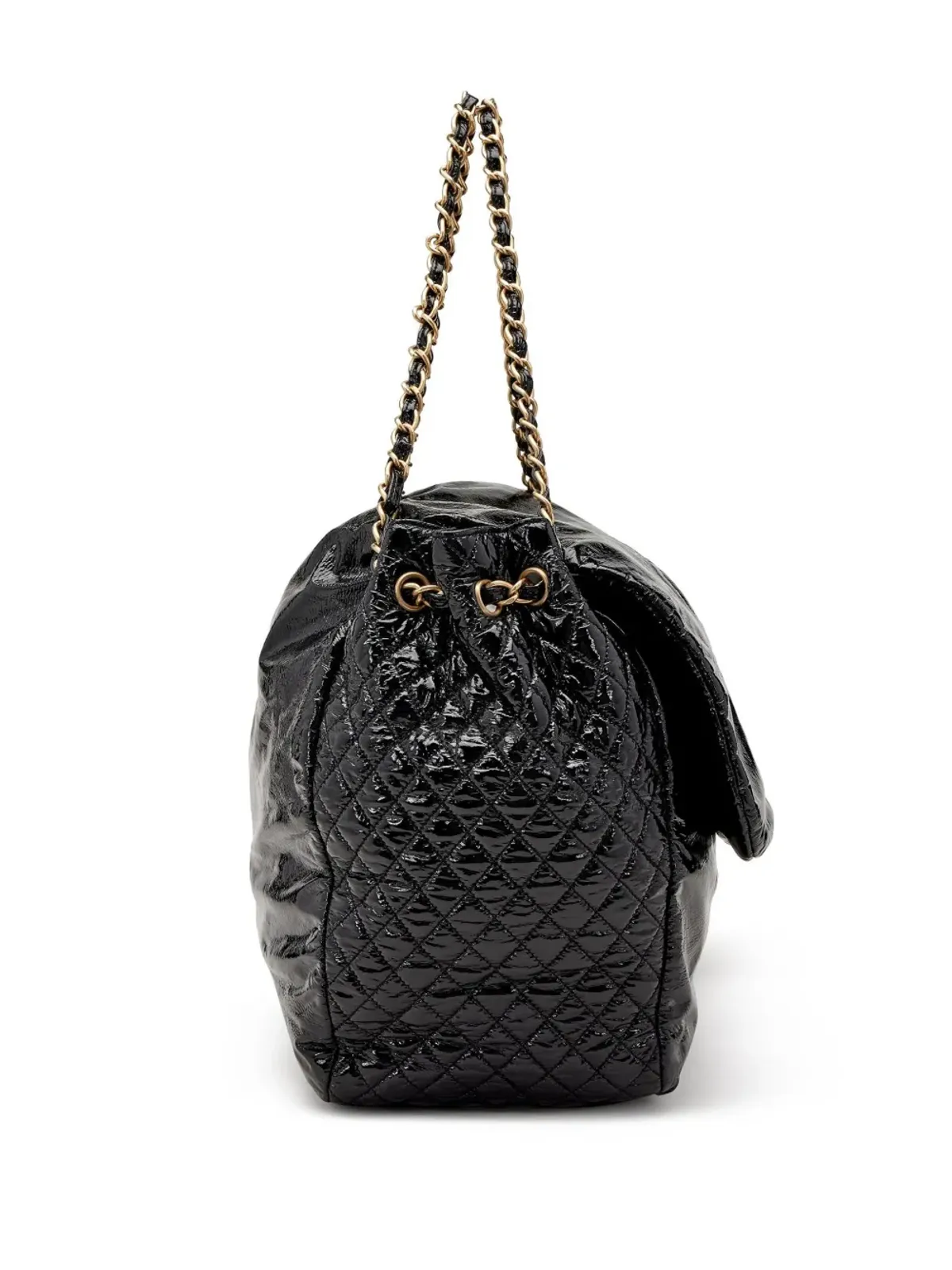 CHANEL ビンテージ 2006 ジャンボ CCステッチ フラップ チェーンショルダーバッグ - ブラック - 画像4