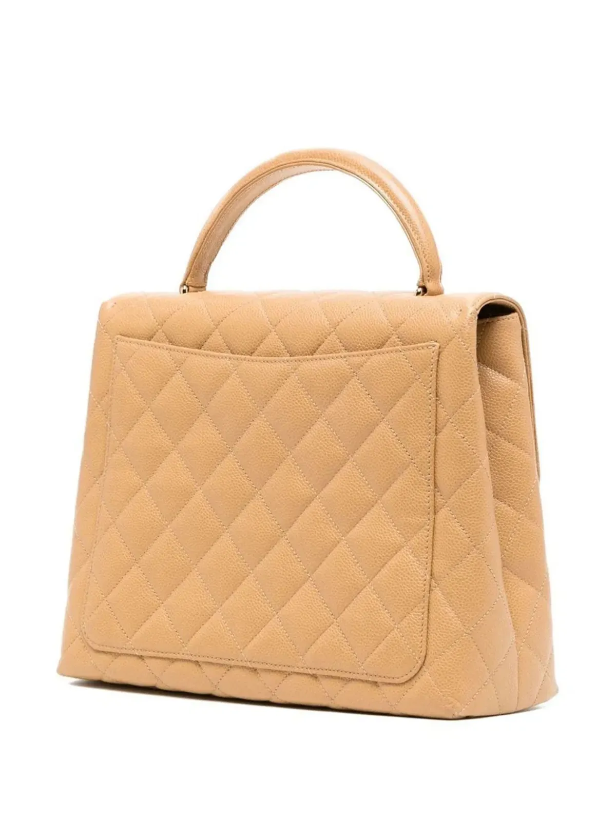 CHANEL ビンテージ 2001 ダイヤモンドキルト トートバッグ ベージュ - 画像3