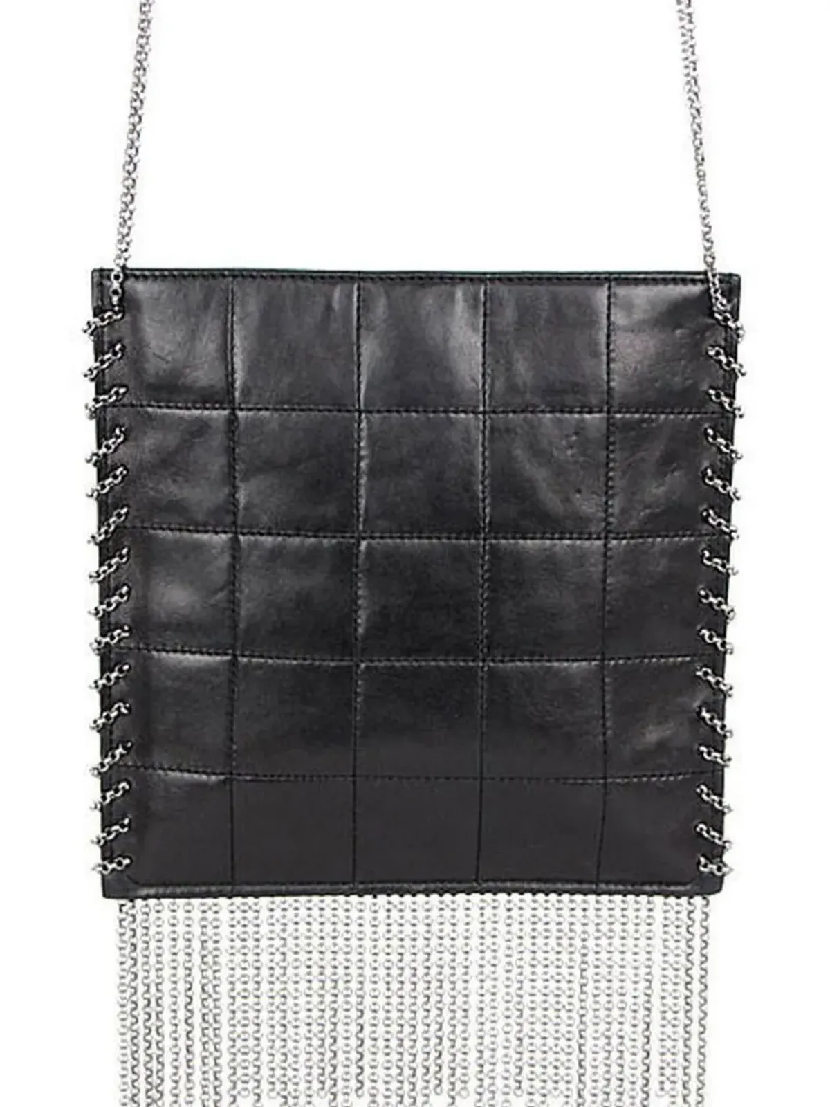 CHANEL Pre-Owned 2003年 チョコバー フリンジ付きクロスボディバッグ - ブラック - 画像2