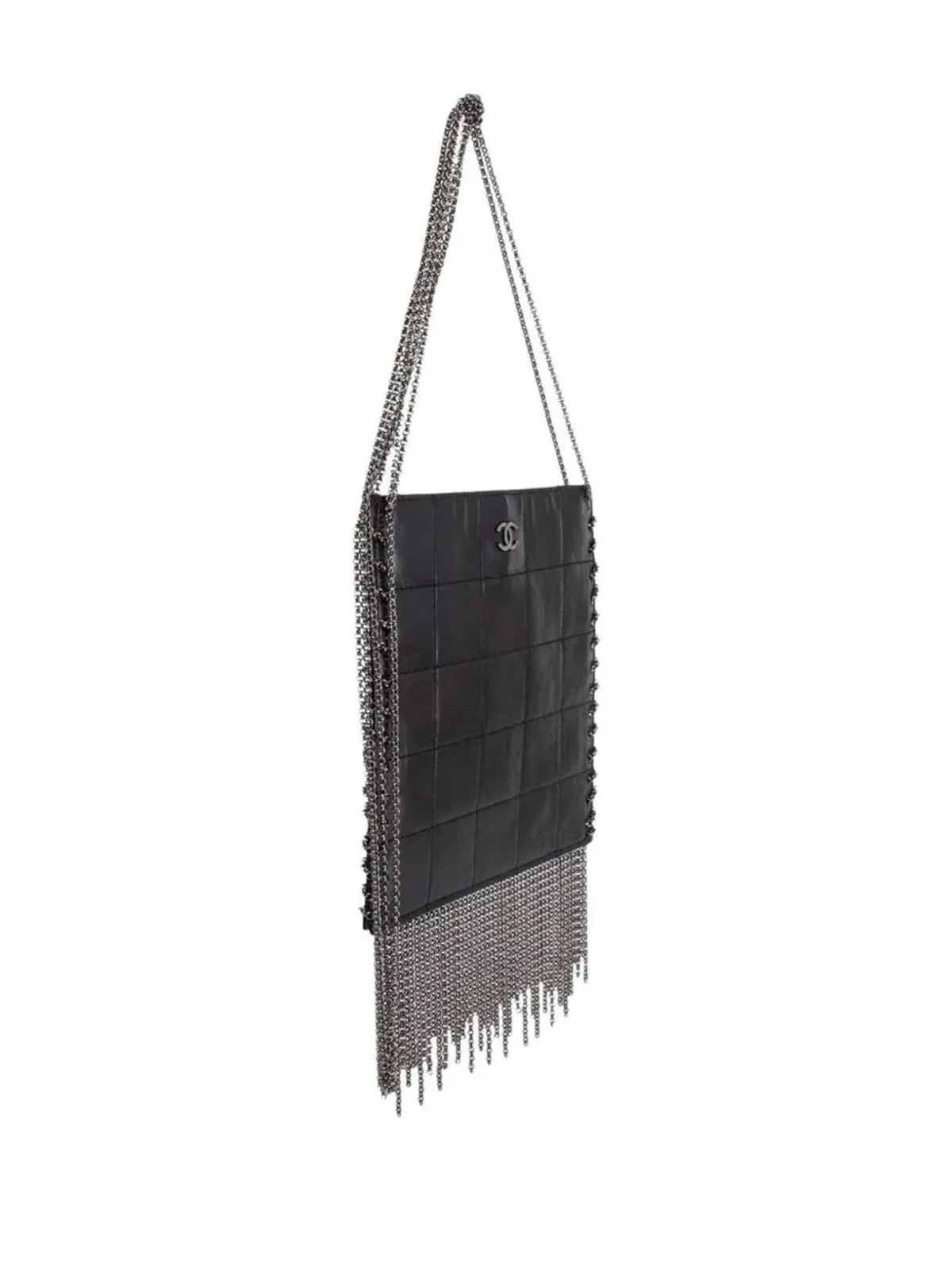 CHANEL Pre-Owned 2003年 チョコバー フリンジ付きクロスボディバッグ - ブラック - 画像3