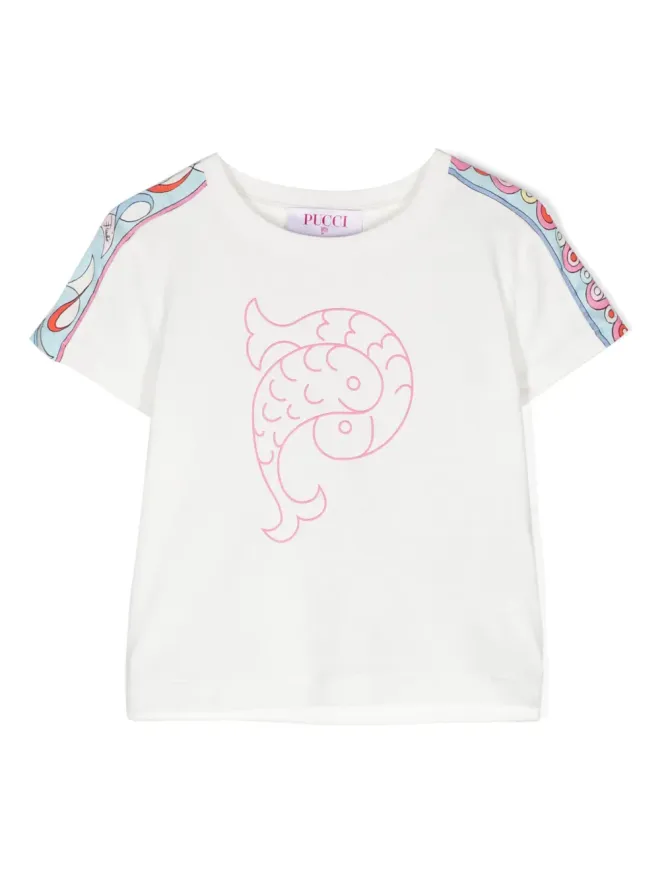 PUCCI Junior PUCCI Junior ロゴアップリケ コットンTシャツの商品画像