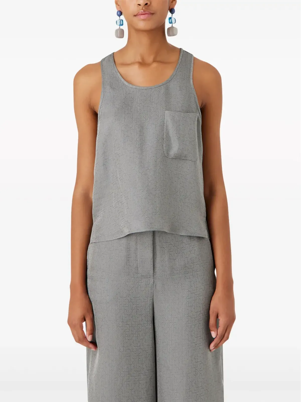 Emporio Armani ジオメトリックモチーフ タンクトップ - グレー - 画像2