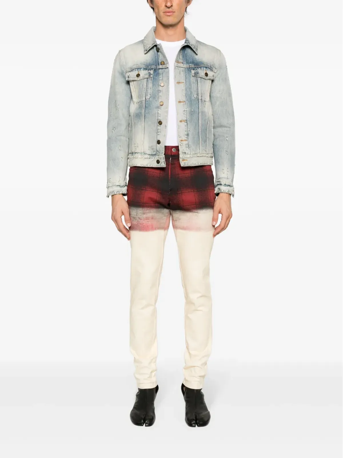 Maison Margiela x Pendleton チェック柄スキニージーンズ - ニュートラルカラー - 画像2